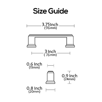 Alzassbg 10 Pack Champagne Bronze Cabinet Pulls, 3 Inch(76mm) Hole Center Cabinet Handles Kitchen Pulls for Cabinets and Drawer AL3071TGP - color: Champagne Bronze, size: 3" Hole Center