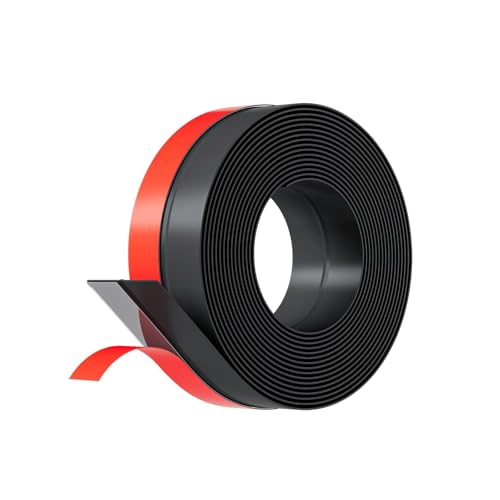 20FT Weather Stripping Door Seal - 2" Silicone Door Draft Seal Tape for Gaps Under Door Weatherstripping Sweep Stopper for Bottom of Shower Door/Sliding Glass Door - color: Black, size: 20FT (2" W x 0.04 "T)