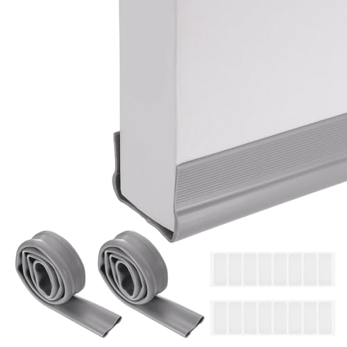 PATIKIL 2 Pcs 36.6 Inch Under Door Draft Stopper, PVC Thickened Double Side Door Draught Excluder Noise Blocker Gap Stoppers Fit for 2.38"-2.82" Thickness Interior Exterior Doors, Gray - color: Gray