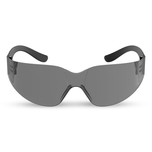 RUGGED BLUE Work Safety Glasses For Men | ANSI Z87 Certified Eyewear For Shooting Range | Anti-Scratch Outdoor Safety Glasses - color: Gray, size: 1 Pack