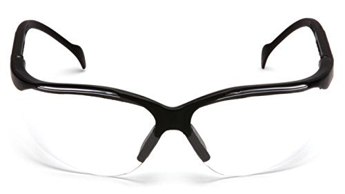 Pyramex Venture II Safety Eyewear, Indoor/Outdoor Mirror Anti-Fog Lens - color: Clear Lens/ Black Frame