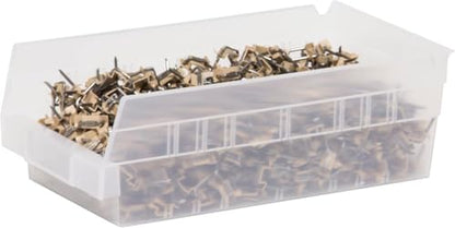Akro-Mils 30130 Plastic Shelf Bins, Heavy Duty Storage Bins for Garage, Closet, and Drawer Organization, 12" x 6-1/2" x 4", Clear, 12-Pack - color: Clear