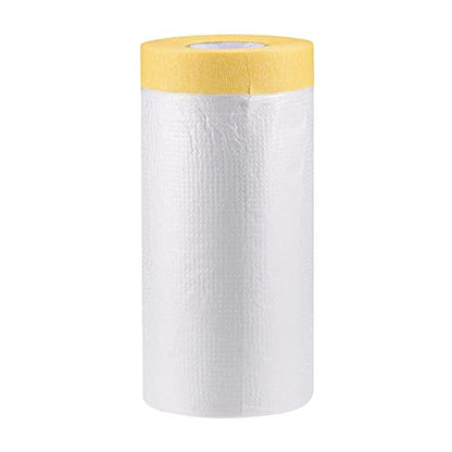 uxcell Pre-Taped Masking Film, 43.3 in x 75 Ft, Plastic Drop Cloth with Low-Tack Painters Tape for Painting Protection - size: 43.3 in x 75 Ft