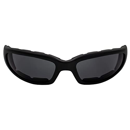 Global Vision Chicago Padded Riding Motorcycle Sunglasses For Men & Women Black w/Smoke Lens Safety - color: Smoke