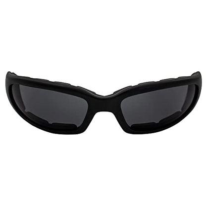 Global Vision Chicago Padded Riding Motorcycle Sunglasses For Men & Women Black w/Smoke Lens Safety - color: Smoke