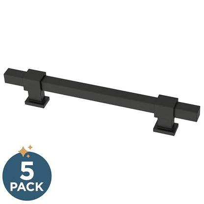 Franklin Brass 5 Pack Matte Black Cabinet Handles Adjustable Drawer Pulls for Kitchen Cabinet Knobs Dressers and Cupboards 1-3/8 to 6-5/16 inch (35–160mm) Hole Center | Adjusta-Pull™ - color: Matte Black, size: 1-3/8" to 6-5/16"