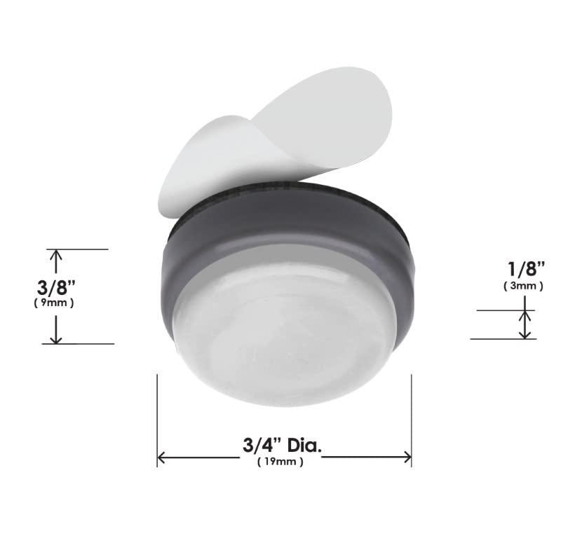 GorillaGlides CB193 3/4 Inch Chair Glides/Furniture Feet Floor Protectors (Set of 16 Sliders) Self-Adhesive Screw-On Glides for Sliding on Hard Surface Flooring and Low-Pile Carpet, Round - size: 3/4 Inch - 16 Pack