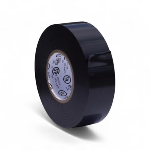 GGR Supplies T.R.U. EL7566-AW Professional Grade Rubber Black PVC Electrical Tape, Rated up to 600 Volts and 176 F - UL/CSA/CE Listed Synthetic: 1 in. x 66 Ft. (8 Mil) - size: 1 in. x 66 ft. (24mm)