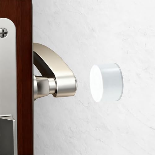 Door Stoppers – Versatile Wall & Cabinet Door Bumpers, No Drill Adhesive or Screw Mount, Premium Rubber, Dual Color Options, Sleek Design for Home and Office (1 Piece in White) - color: 1 Piece in white