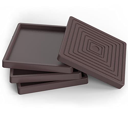 Furniture Coasters Cups 4Pcs 3.5 inch Rubber Non-Slip Bed Leg Pads,Anti Slip Furniture Pad Protector for for Hardwood Floors Brown - size: 3.5" 4pcsbrown
