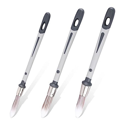 3pcs Paint Brushes for Walls, 0.45/0.6/0.7 inch Small Paint Brush Wall Trim Painting Tools Ideal for Baseboards House Wall Corners Paint Edger Brush and Touch Up Painting