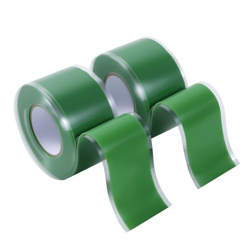 2-Pack Green Silicone Tape (20 Ft Total) - Flexible Grip Tape for Sport Rackets & Fishing Rods - Leak Seal Repair for Irrigation Pipes - Easy-Peel Liner, 1 Inch x 10 Feet - color: Green