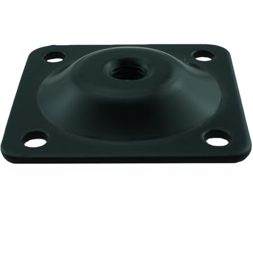 TAODAN Set of 4 Upholstery Foot Mounting Plate Black Table Leg Attachment Piece Flat Square Spacer Furniture Attachment Plate with Matching Installation Tools for Connecting Sofa Seat Footstool Feet