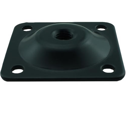 TAODAN Set of 4 Upholstery Foot Mounting Plate Black Table Leg Attachment Piece Flat Square Spacer Furniture Attachment Plate with Matching Installation Tools for Connecting Sofa Seat Footstool Feet