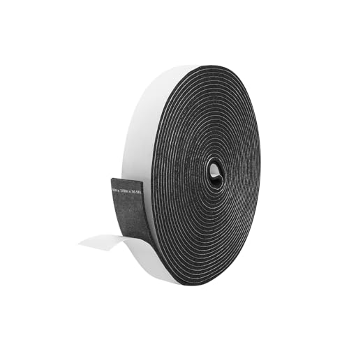 Storystore Weather Stripping Door Seal Strip, 1In x 1/8In x 16.5FT Self Adhesive Foam Tape for Door Window Insulation Soundproofing Weatherstrip, High Density Foam Seal for Doors Windows Furniture - size: 1In x 1/8In x 16.5Ft