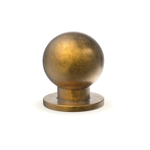 homdiy 30 Pack Antique Cabinet Knobs, Round Retro Brass Drawer Dresser Handles Ball Metal Kitchen Hardware for Cupboard, 1 Inch - color: Antique Brass, size: 1 in(25mm)