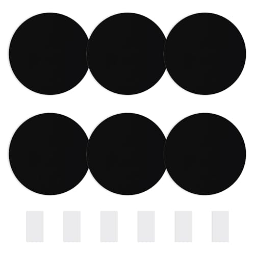Wall Hole Cover Plate, 6Pcs PVC Plastic Ceiling Cover Blank Round Decorative Wall Plate Repair Kit for Floor, Ceiling and Wall (Black,7Inch) - color: Black,7in, size: Round-6pcs
