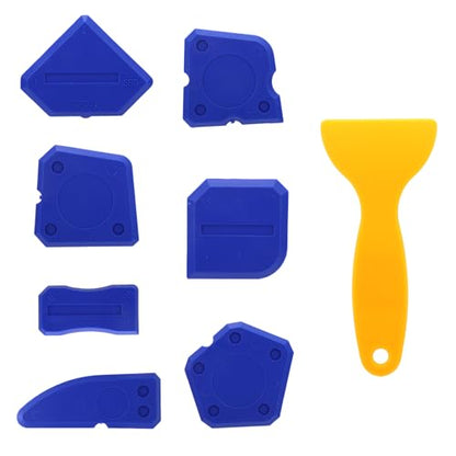 8pcs Silicone Caulking Tool, Professional Sealant Finishing Grout Tool with Multiple Shape Scraper & Caulk Remover for Kitchen Bathroom Floor Window & Sink