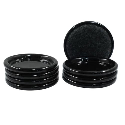 8Pcs Felt Furniture Sliders Reusable Carpet Base Furniture Cups,Moving Pads Sliders to Protect Hardwood (Round, 2.5 inch Dia, Black/Gray) - size: Round, 2.5 inch Dia