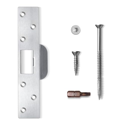 Extra-Long Door Strike Plate 7", Extended Reinforced Striker Plate, Heavy Duty, Oversized to Repair Damaged Worn Frame/Slot/Jamb, Large Hole to Fix Latch Sticking (Satin Nickel) - color: Satin Nickel, size: 1 Pack