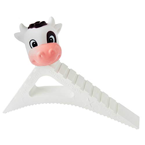 Pekasa Kids Door Stopper, Award Winning Design Heavy Duty Rubber Door Stops, Works on Any Floor Surface and Any Door Type, Fun Door Wedge Stop for Kids Room, Play Room or Family Room (White Cow) - color: White Cow