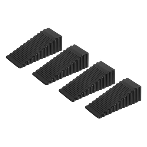 uxcell 4 Pcs Door Stoppers for Bottom of Door, 28mm/1.10 Inch Door Stops, Rubber Door Stopper Wedge Anti Slip, Window Stopper Door Stackable, Black - color: Black, size: 1.1-inches