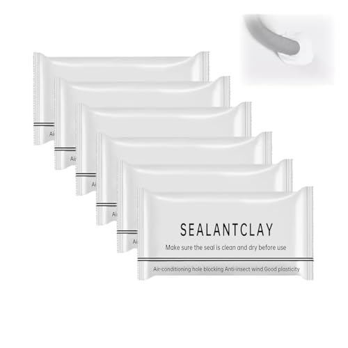 Waterproof Sealant Mastic,Repair Sealing Clay,Quick Mending Mud for Drain Connection,for Holes and Gaps Wall Filler,Air Conditioning Hole Waterproof Seal Putty(6pcs)