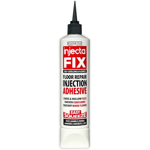 Floor-Fix Pro Easy Squeeze - Extra Strength Adhesive - Fix Loose & Hollow Tiles, Squeaky Wood & Laminate - Includes Built in 5/64” Syringe Tip - No Sealant Gun Required (10.1 Fl Oz) - color: 1