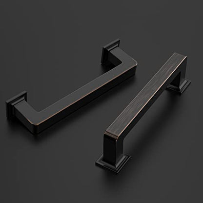 Amerdeco 10 Pack Oil Rubbed Bronze Cabinet Pulls 3 Inch(76MM) Hole Centers Kitchen Cabinet Hardware Cupboard Handles Drawer Pulls ZH0019 - color: Oil Rubbed Bronze, size: 3"/76mm Hole Center