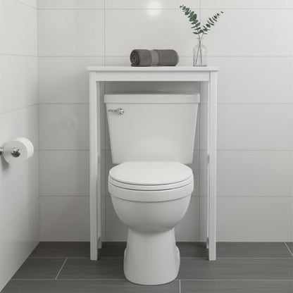 Dorset Over-the-Toilet Storage Shelf – 27" W x 37" H Space Saver Rack with Single Open Shelf for Towels & Toiletries – Minimalist Modern Design & Easy Assembly Bathroom Organizer by Alaterre Furniture - size: Toilet Shelf