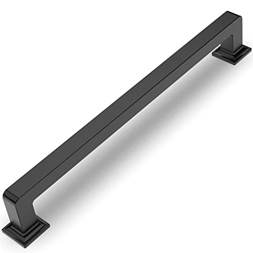 Amerdeco 10 Pack Matte Black Cabinet Pulls 7 Inch Hole Centers Kitchen Cabinet Handles Cabinet Hardware Kitchen Handles for Cabinets Cupboard Handles Drawer Pulls ZH0019 - color: Matte Black, size: 7"/177MM Hole Center