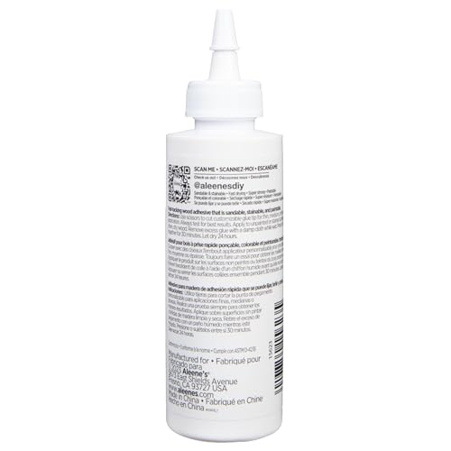 Aleene's DIY Wood Glue, Sandable, Stainable, Paintable Wood Bond, Permanent Hold, Nontoxic, Fast Drying, 4 fl oz 3-Pack - size: 4 fl oz - 3 Pack