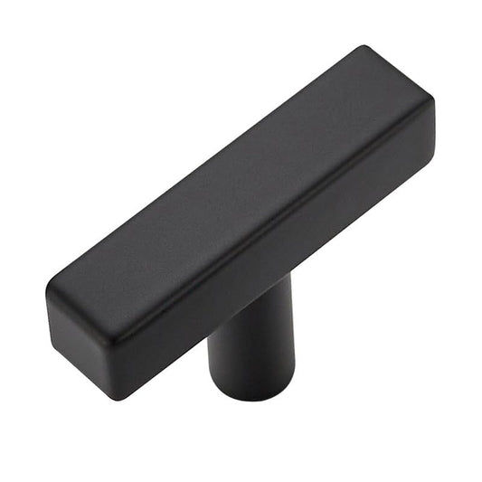1 Pack Black Cabinet Knobs - Sqaure Bar Cabinet Pulls Matte Black Knobs for Kitchen Drawer Stainless Steel Dresser Pulls for Kitchen Hardware 2in Length Single Hole - color: Matte Black, size: 1 Pack, style: Sqaure Bar