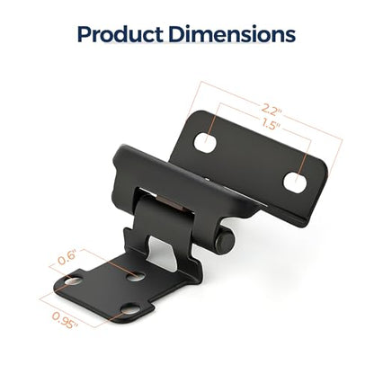 4 Pack (2 Pairs) 1/2" Overlay Cabinet Hinges, Matte Black Self-Closing Semi-Concealed Partial Wrap Face Frame Hinges for Cabinet Doors - color: Matte Black