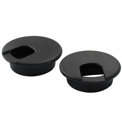 Bivethoi 5pcs 2 inch Desk Wire Cord Cable Grommets Hole Cover for Office PC Desk Cable Cord Organizer Plastic Cover Black(U Shape) - size: 2 inch(U shape)