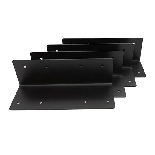 Hi Flame Garden Raised Bed Corner Brackets with Screws for Furniture Flower Vegetable Planter (9" Black, Set of 4)