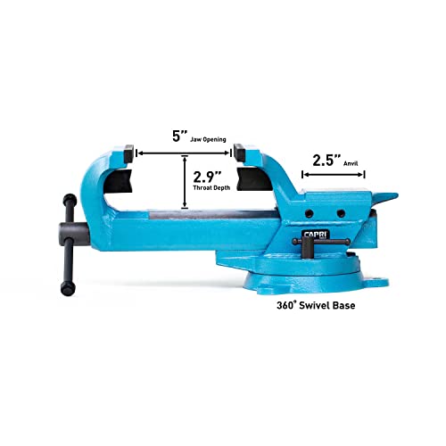 Capri Tools 10515 Ultimate Grip Forged Steel Bench Vise, 4" - size: 4"