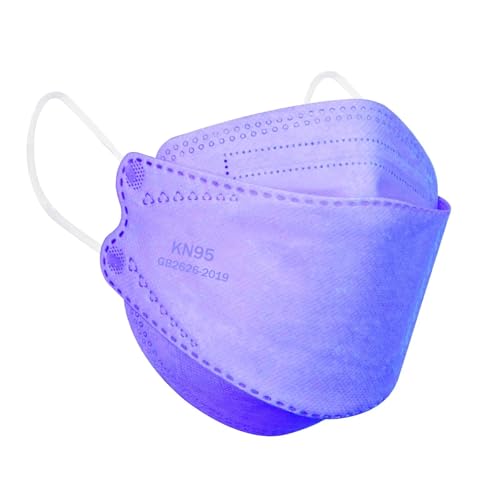Borje KN95 Face Masks for Adults 50 Pack, 5-Ply Purple Disposable Face Mask Against PM 2.5 Smoke & Dust, Filtration Efficiency 95% - color: Purple=50pcs