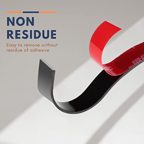 Bulina Double Sided Mounting Tape 5925 2" Width Black Foam Tape High Bond Waterproof Heavy Duty Strong Adhesive Tape Thick 0.025 in Fastener Replace Décor Frame Logos - size: 2" × 10ft