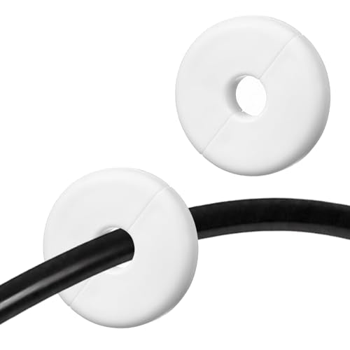 Sibba 2 PCS Wall Grommets for Cables White ABS Cable Pass Through Kit for Starlink Ethernet Wire Hole Cover & Walls Bushing Neat Cable Routing Accessories for Cables Wall Bushing Feed Throgh(1.57in)