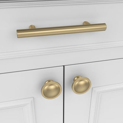 10 Pack Gold Cabinet Knobs Drawer Dresser Knob Round Mushroom Hardware Diameter 1-1/2 Inch - color: Matte Gold