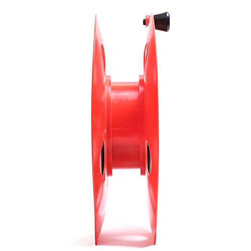 Homeon Wheels Heavy Duty Impact Resistant Plastic Extension Cord Storage Reel With Bag 1 Pack Durable & Safe, Lightweight & Portable, Ideal for Outdoor Projects & DIY Maintenance 100 Feet RED - style: Upgrated Cord reel + Bag
