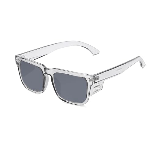 Safety Polycarbonate Polarized Sunglasses for Men and Women UV400 Protection and Includes ANSI Z87 - color: Grey-polarized