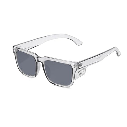 Safety Polycarbonate Polarized Sunglasses for Men and Women UV400 Protection and Includes ANSI Z87 - color: Grey-polarized