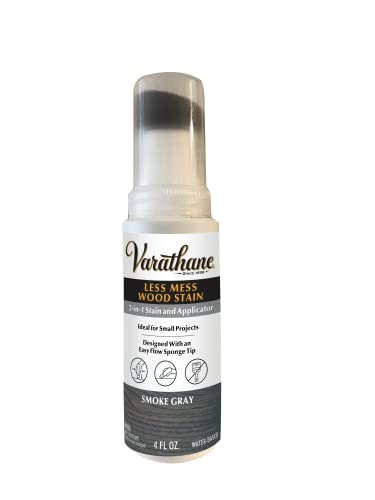 Varathane 368033 Less Mess Wood Stain and Applicator, 4 oz, Smoke Gray - color: Smoke Gray, size: 4 Ounce (Pack of 1)