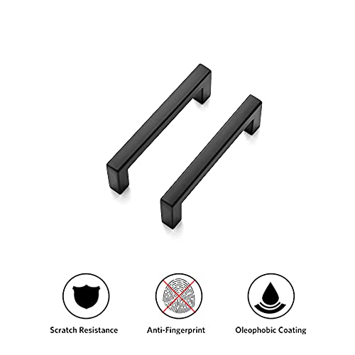 Ravinte 3 Pack Solid 3 Inch Center to Center Slim Square Bar Drawer Handles - Kitchen Cabinet Hardware in Matte Black - Drawer Pulls and Cabinet Handles - size: Flat Black 3'' Hole Center