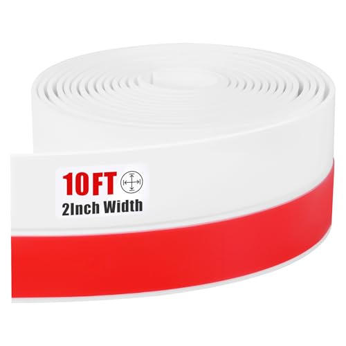 Draft Seal Tape for Doors and Windows 2 in x 10 Ft Silicone Weather Stripping Extra Thick 2mm Door Seal Strip with Strong Adhesive Draft Insulation Stopper Side Seal - White - color: White, size: 2 Inch x 10 Feet
