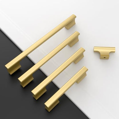 Asidrama 10 Pack 7.5 Inch(192mm) Brushed Gold Kitchen Cabinet Handles, Cabinet Pulls Kitchen Cabinet Hardware Cupboard Handles Drawer Pulls - color: Brushed Gold, size: 7.5" Hole Center(192mm), style: 10 Pack
