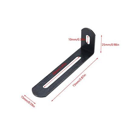 KUMGROT 10pcs L Shape Corner Brace Adjustable Corner Bracket with Slot Heavy Duty Black Shelf Bracket for Case Furniture 73×25×15mm/2.87×0.98×0.59in Black - size: 73mm, style: L-shaped Brackets