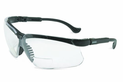 Honeywell Uvex by Genesis 1 Diopter Black Safety Glasses With Clear Anti-ScratchHard Coat Lens, Black/Clear, 1.0 (S3760) - size: 1.0